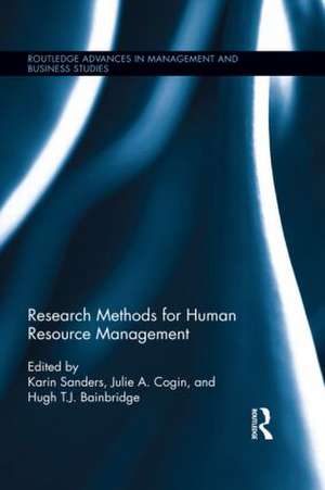 Research Methods for Human Resource Management de Karin Sanders