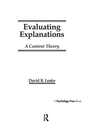 Evaluating Explanations: A Content Theory de David B. Leake