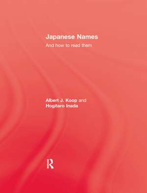 Japanese Names and How To Read Them de Albert J. Koop