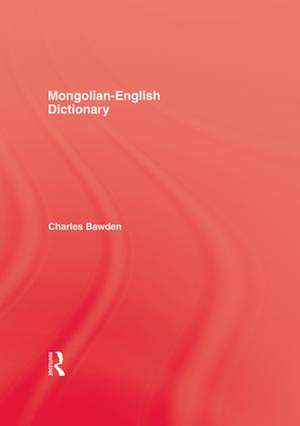 Mongolian English Dictionary de Bawden