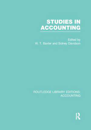 Studies in Accounting de William Baxter