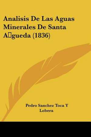 Analisis De Las Aguas Minerales De Santa Agueda (1836) de Pedro Sanchez Toca Y Lobera