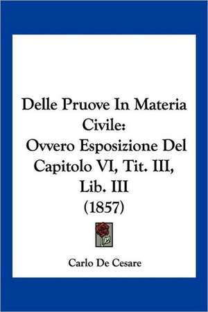 Delle Pruove In Materia Civile de Carlo De Cesare