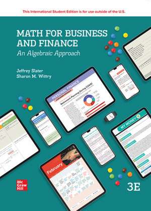 Math For Business And Finance: An Algebraic Approach ISE de Jeffrey Slater