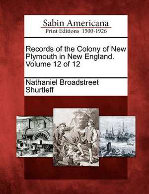 Records of the Colony of New Plymouth in New England. Volume 12 of 12 de Nathaniel Broadstreet Shurtleff