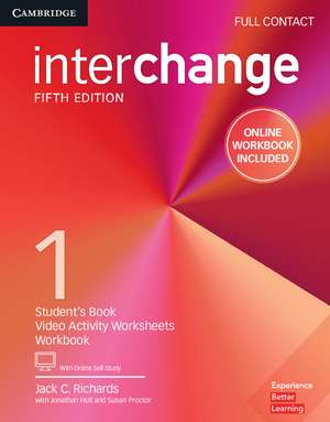 Interchange Level 1 Full Contact with Online Self-Study and Online Workbook de Jack C. Richards