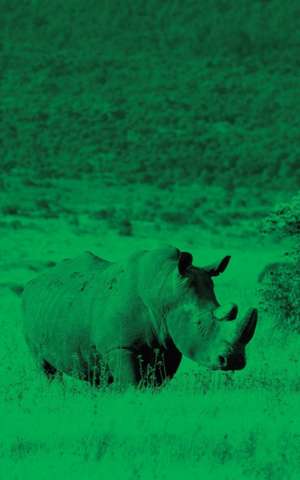 Alive! White Rhino - Green Duotone - Photo Art Notebooks (5 X 8 Series) de Eva-Lotta Jansson