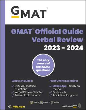 GMAT Official Guide Verbal Review 2023–2024 – Book + Online Question Bank de GMAC