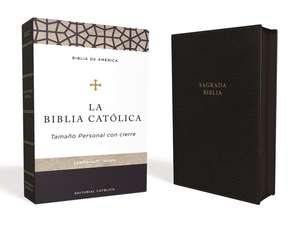 Biblia Católica, Tamaño personal, Leathersoft, Negra, Con cierre de Editorial Católica