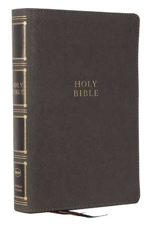 NKJV, Compact Center-Column Reference Bible, Gray Leathersoft, Red Letter, Comfort Print (Thumb Indexed) de Thomas Nelson