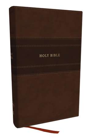 NKJV Personal Size Large Print Bible with 43,000 Cross References, Brown Leathersoft, Red Letter, Comfort Print de Thomas Nelson