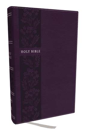 NKJV Personal Size Large Print Bible with 43,000 Cross References, Purple Leathersoft, Red Letter, Comfort Print (Thumb Indexed) de Thomas Nelson