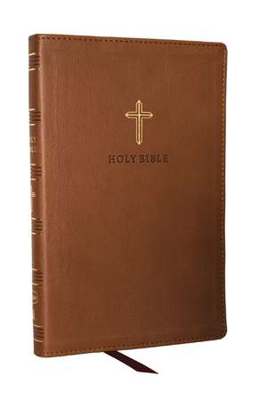 NKJV Holy Bible, Ultra Thinline, Brown Leathersoft, Red Letter, Comfort Print de Thomas Nelson