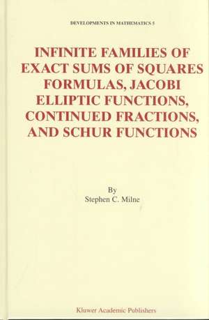 Infinite Families of Exact Sums of Squares Formulas, Jacobi Elliptic Functions, Continued Fractions, and Schur Functions de Stephen C. Milne