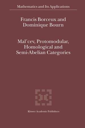 Mal'cev, Protomodular, Homological and Semi-Abelian Categories de Francis Borceux