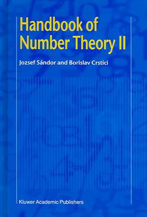 Handbook of Number Theory II de Jozsef Sandor