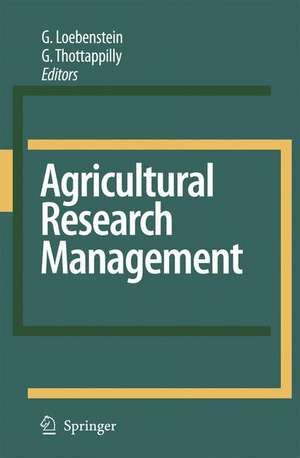 Agricultural Research Management de G. Loebenstein