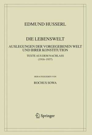 Die Lebenswelt: Auslegungen der vorgegebenen Welt und ihrer Konstitution. de Edmund Husserl