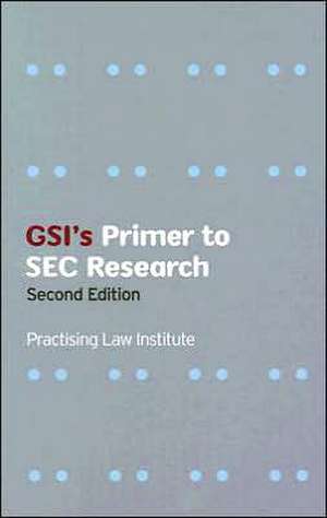 GSI's Primer to SEC Research de Philip L. Brown