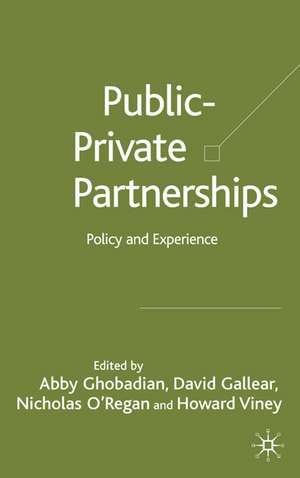 Private-Public Partnerships: Policy and Experience de A. Ghobadian