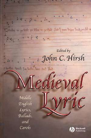 Medieval Lyric de John C Hirsh