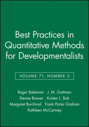 Best Practices in Quantitative Methods for Developmentalists de K McCartney