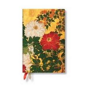 Paperblanks 2025 Weekly Planner Natsu Rinpa Florals 12-Month Flexis Mini Horizontal Elastic Band 176 Pg 100 GSM