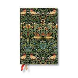 Morris Birds (William Morris) Mini 12-month Horizontal Softcover Flexi Dayplanner 2025 (Elastic Band Closure) de Paperblanks