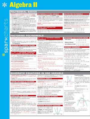 Algebra II Sparkcharts de Sparknotes