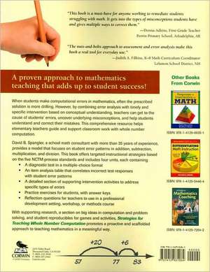 Strategies for Teaching Whole Number Computation: Using Error Analysis for Intervention and Assessment de David B. Spangler