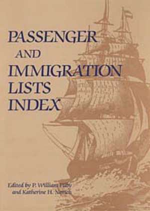 Passenger and Immigration Index de Gale Editor