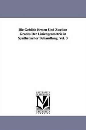 Die Gebilde Ersten Und Zweiten Grades Der Liniengeometrie in Synthetischer Behandlung. Vol. 3 de Rudolf Sturm