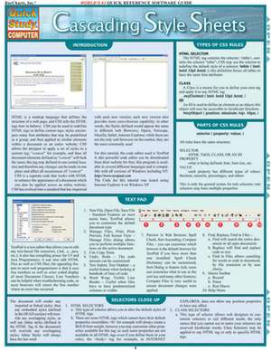 Cascading Style Sheets Laminated Reference Chart de BarCharts Inc