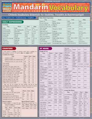 Mandarin Vocabulary: Chinese Vocabulary Essentials for Students, Travelers & Businesspeople de Lung-Hua Gail Hu