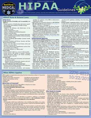 Hipaa Guidelines: A Quickstudy Laminated Reference Guide de Robert Brzezinski