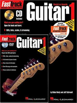 Fasttrack Guitar Method Starter Pack: Book/Online Audio/DVD Pack [With CD (Audio) and DVD] de Hal Leonard Corp