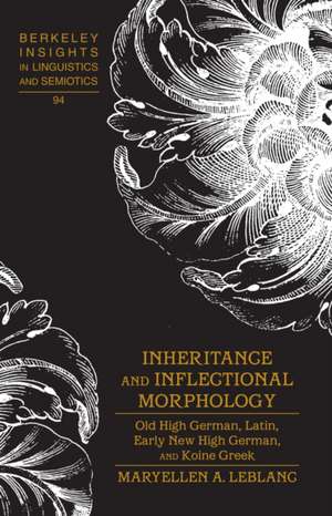 Inheritance and Inflectional Morphology de MaryEllen A. LeBlanc