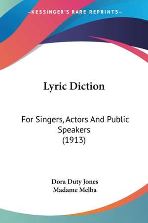 Lyric Diction de Dora Duty Jones