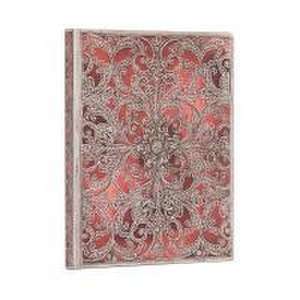 Paperblanks Garnet Silver Filigree Collection Softcover Flexi Ultra Lined Elastic Band Closure 176 Pg 100 GSM de Paperblanks