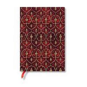 Paperblanks Red Velvet Softcover Flexi MIDI Lined Elastic Band Closure 176 Pg 100 GSM de Paperblanks