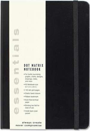 Esstentials Large Black Dot Matrix Notebook (Diary, Journal) de Inc Peter Pauper Press