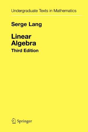 Linear Algebra de Serge Lang