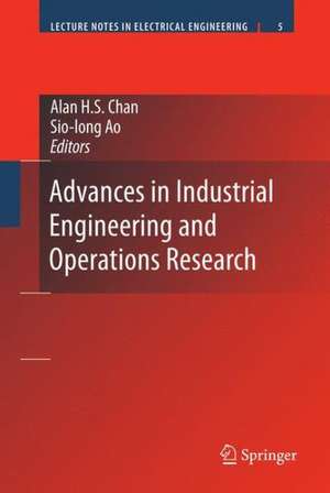 Advances in Industrial Engineering and Operations Research de Alan H.S. Chan