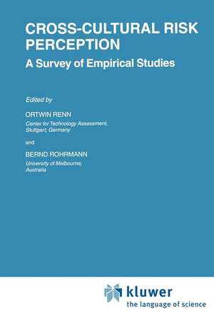 Cross-Cultural Risk Perception: A Survey of Empirical Studies de Ortwin Renn