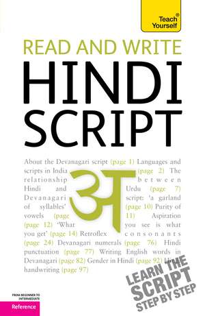 Read and write Hindi script: Teach Yourself de Dr Rupert Snell