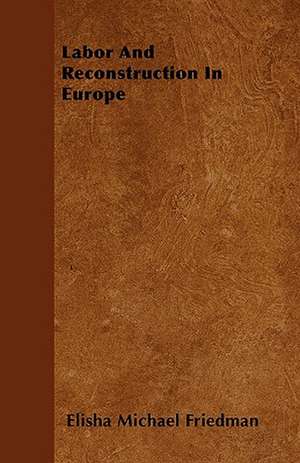 Labor And Reconstruction In Europe de Elisha Michael Friedman