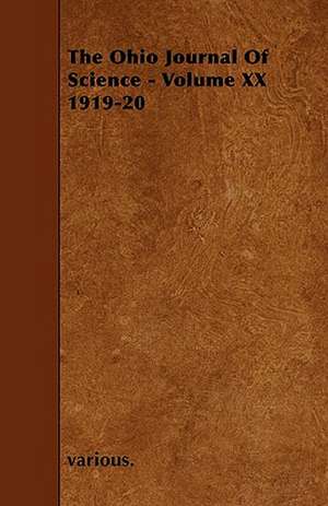 The Ohio Journal of Science - Volume XX 1919-20 de various