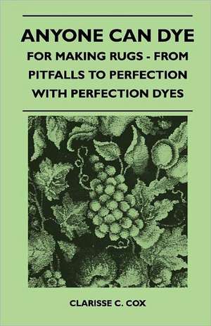 Anyone Can Dye - For Making Rugs - From Pitfalls to Perfection with Perfection Dyes de Clarisse C. Cox