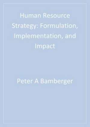 Human Resource Strategy: Formulation, Implementation, and Impact de Peter A. Bamberger