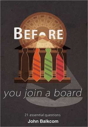 Before You Join a Board de John Balkcom